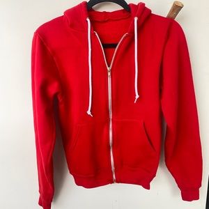 Red zip up hoodie